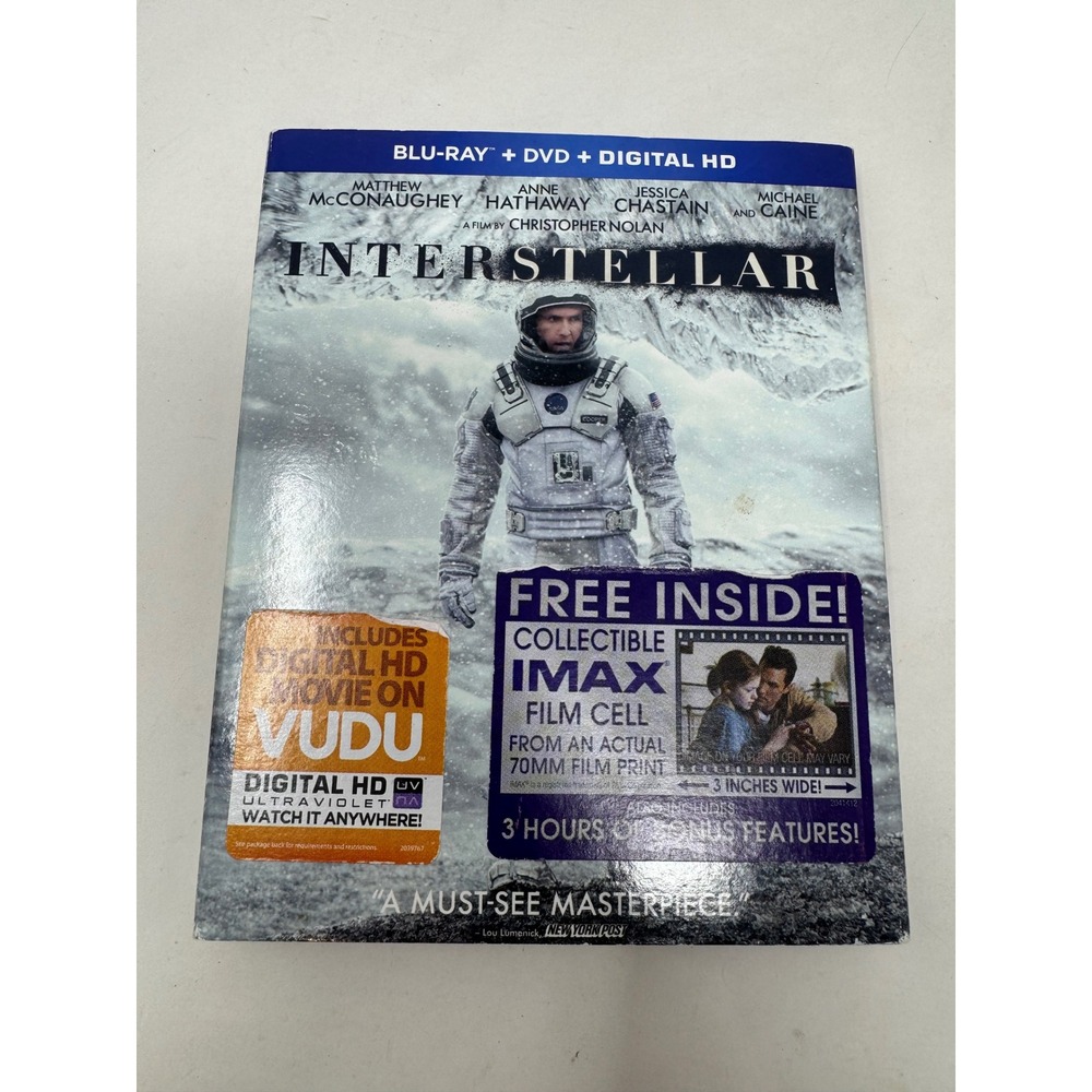 Interstellar Blu-ray DVD Digital HD 3-Disc Set Christopher Nolan Slipcover